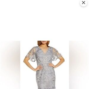 Elegant Lace Evening Gown - Gray